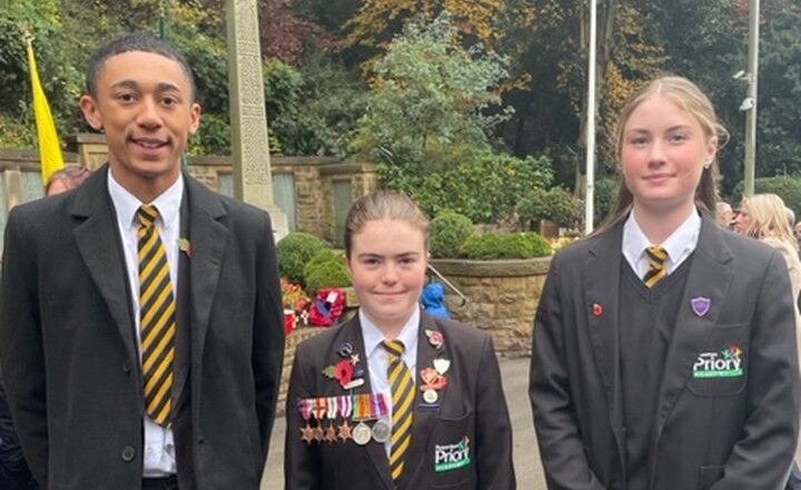 Image of Head prefects attend Penwortham's Remembrance service