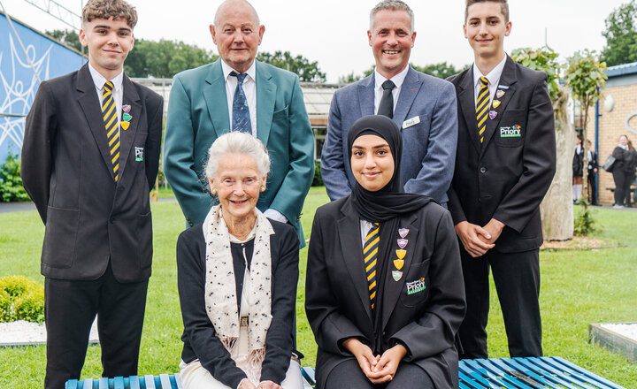 Image of Priory's first head prefects head back to school