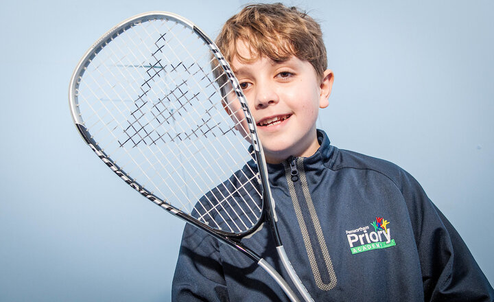 Image of Oliver is making his mark as a squash player
