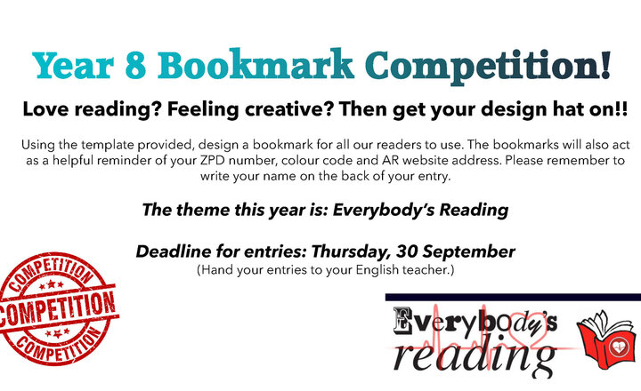 Image of Year 8 bookmark competition is back