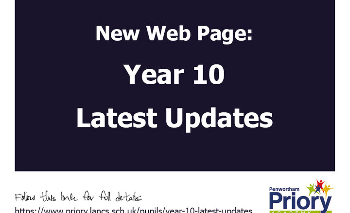Image of New web page for Year 10 pupils