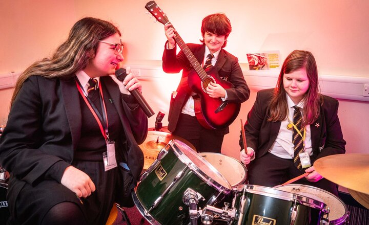 Image of Year 9 pupils band together to make music