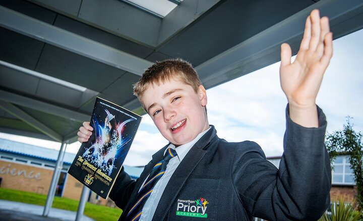 Image of Priory pupil heads up west