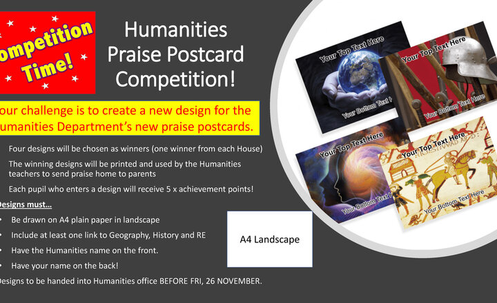 Image of Design the Humanities' praise postcard