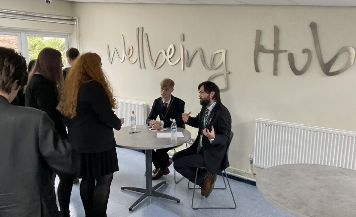 Image of Pupils Share Views at Clinic with Local Parliament Visitors