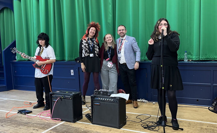 Image of Year 11 Pupils Help Primary School Rock Out with Multiplication