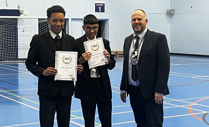 Image of Pupils receive their iDEA Inspiring Digital Enterprise Awards