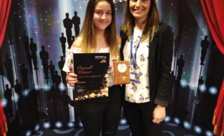 Image of Katie celebrates success at Preston's College