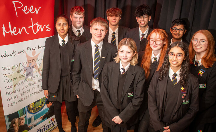 Image of Year 10 peer mentors equipped to help younger pupils