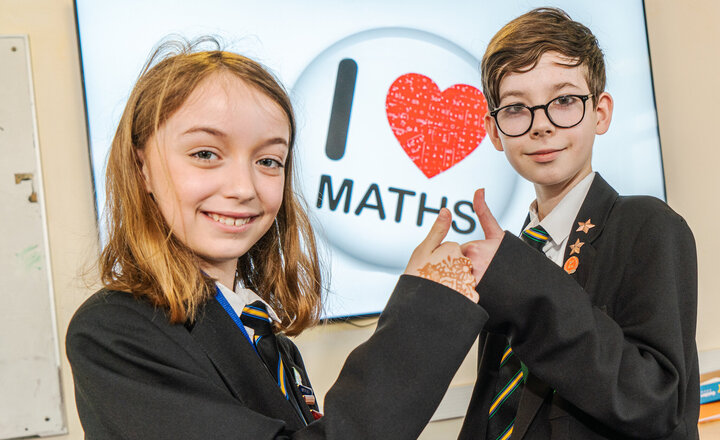 Image of Emily and Aiden: I love Maths because...