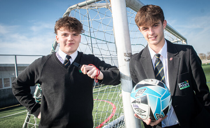 Image of Year 10 pupils making their mark in junior football 