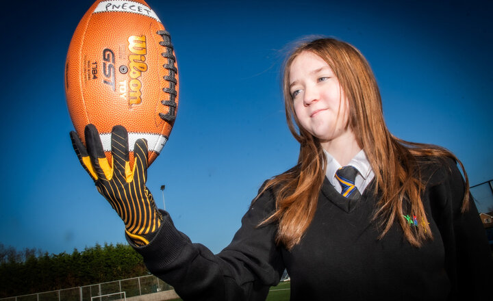 Image of Year 8 Pupil Chases the American Dream with NFL Flag Football 