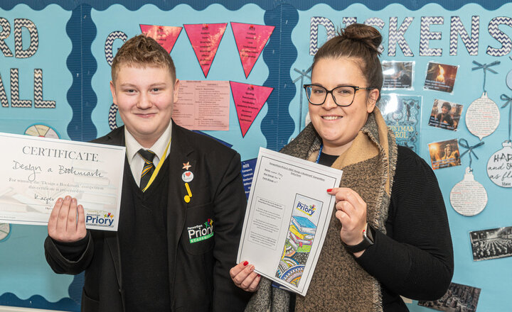 Image of English design competition marks the page for key stage 9 pupils