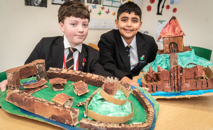 Image of Year 7 castle competition winners are big on a small scale