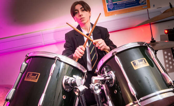 Image of Newcomer Charlie beats the drums to success