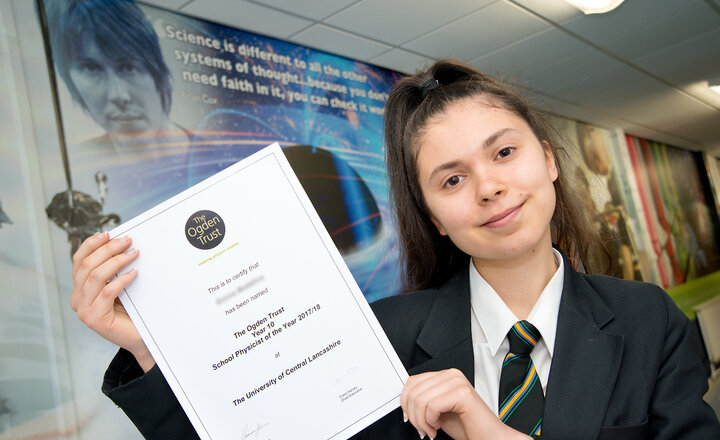 Image of Priory's physicist of the year