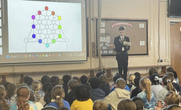 Image of Year 11 returns to former primary school for Neurodiversity Awareness Month assembly