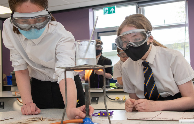Image of Year 7 experiment with science