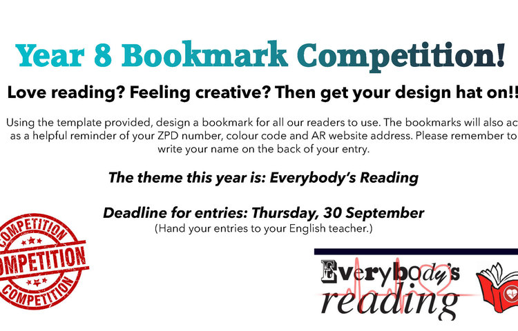 Image of Year 8 bookmark competition is back