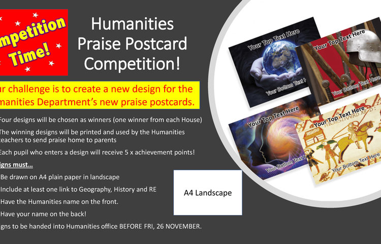 Image of Design the Humanities' praise postcard