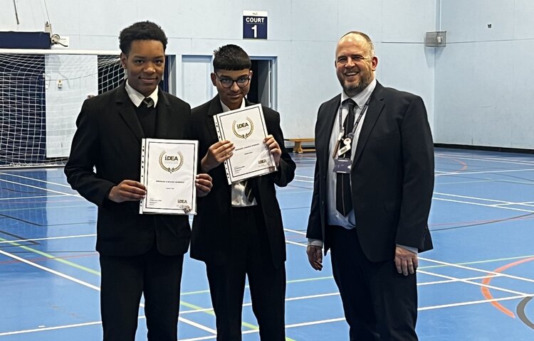 Image of Pupils receive their iDEA Inspiring Digital Enterprise Awards