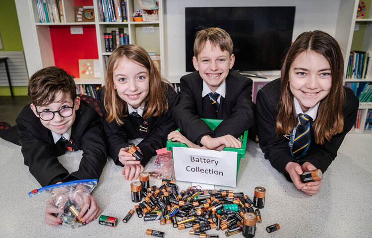 Image of Pupils are energised for Priory's battery recycling campaign 