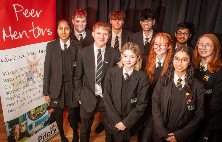 Image of Year 10 peer mentors equipped to help younger pupils