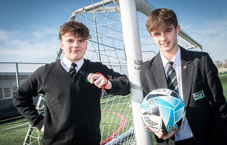 Image of Year 10 pupils making their mark in junior football 