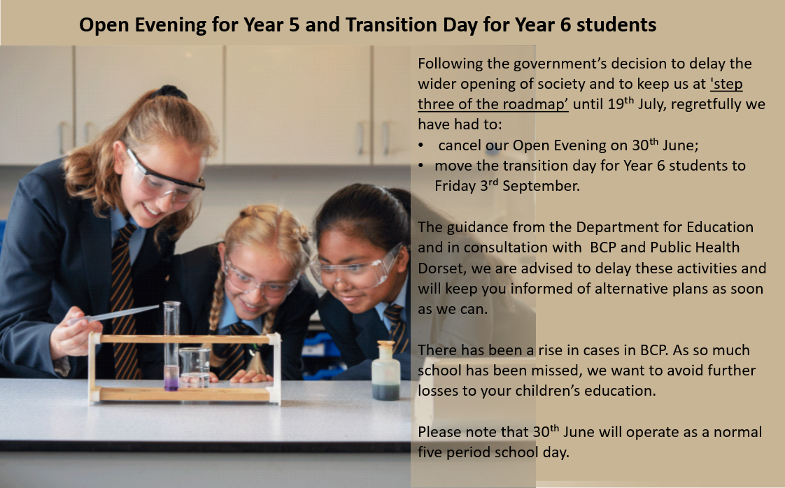 Image of Open Evening for Year 5 and Transition Day for Year 6 students