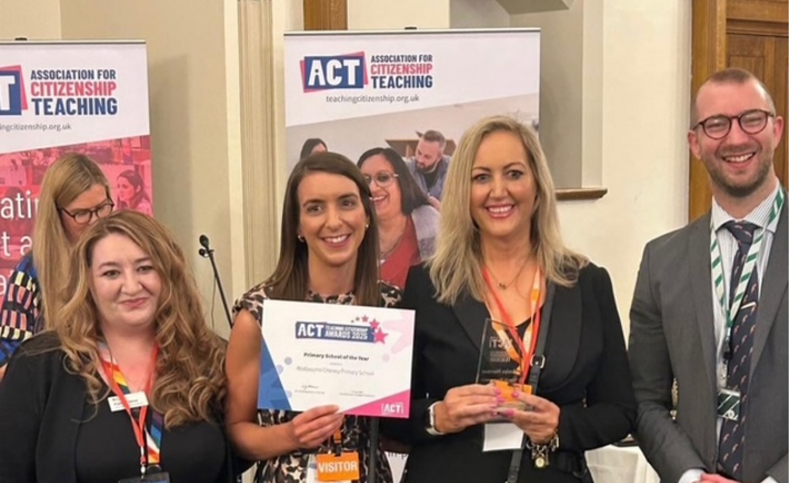 Image of Rodbourne Cheney proud to receive Active Citizenship Teaching Award