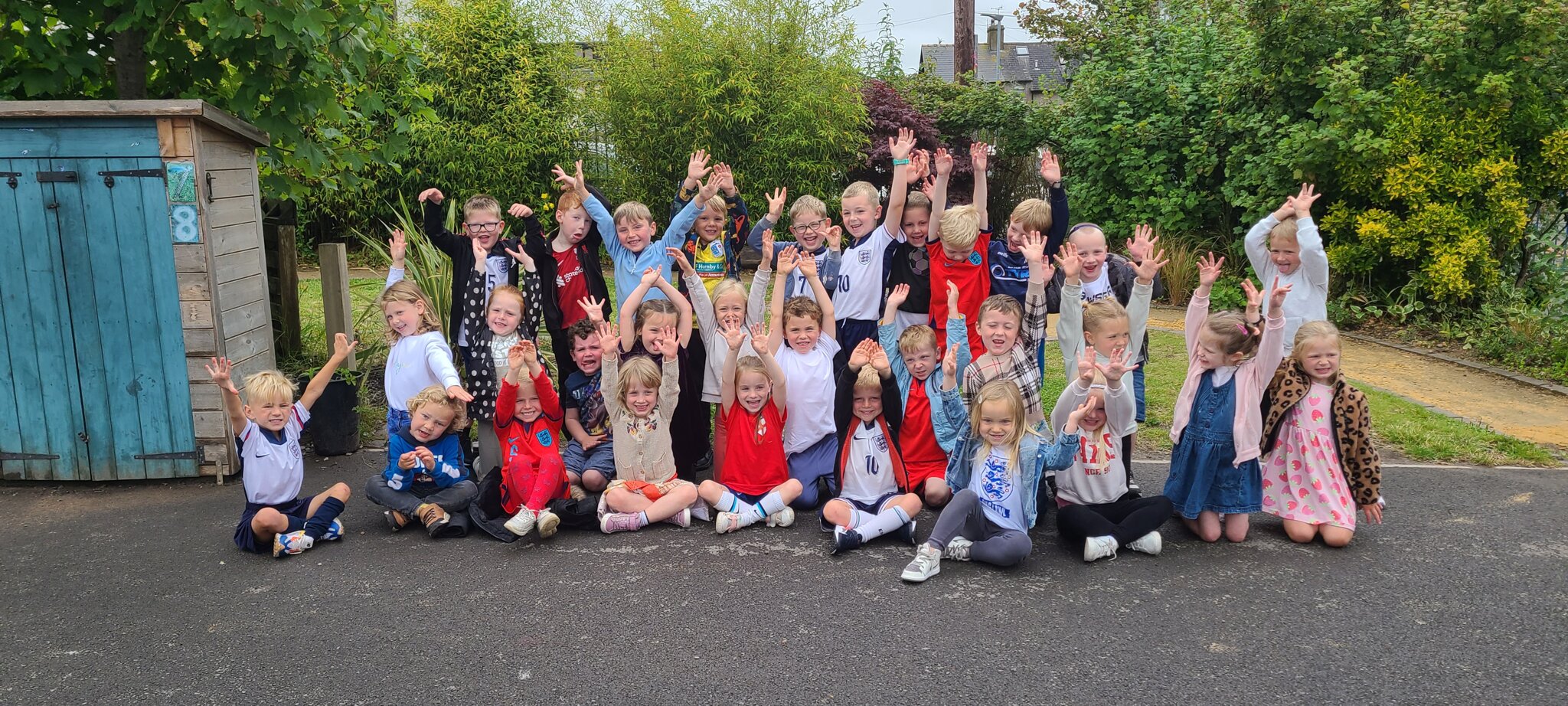 Image of Lots of fun in Reception today come on England 