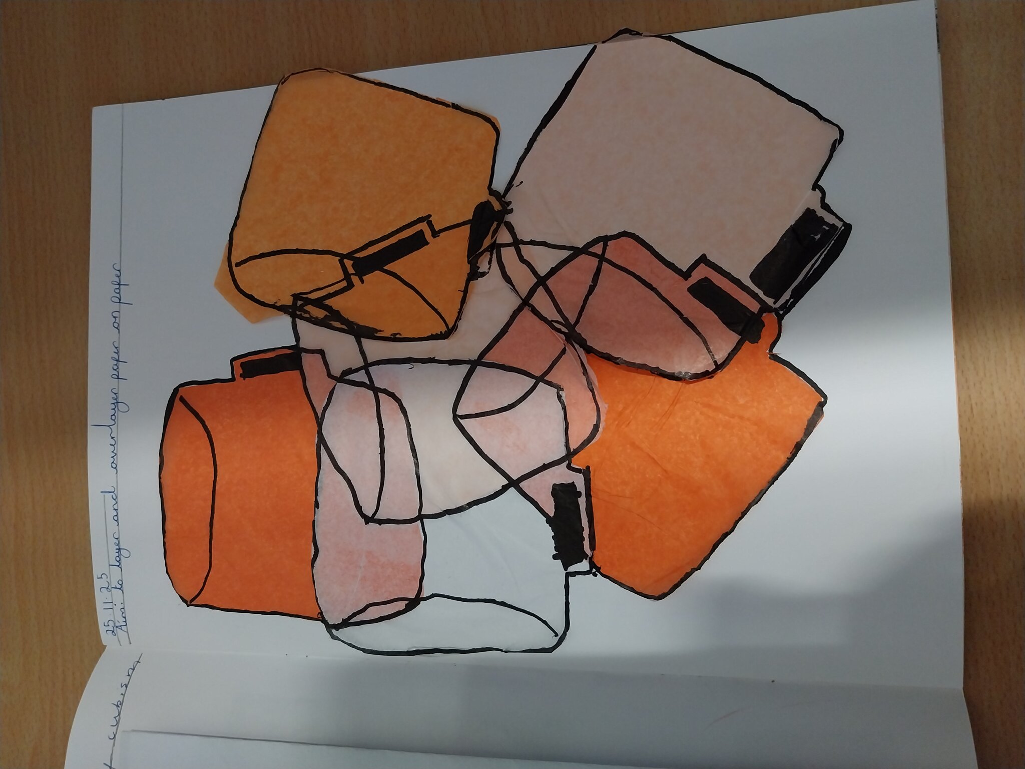 Image of Y6 Art- layering and overlaying paper on paper