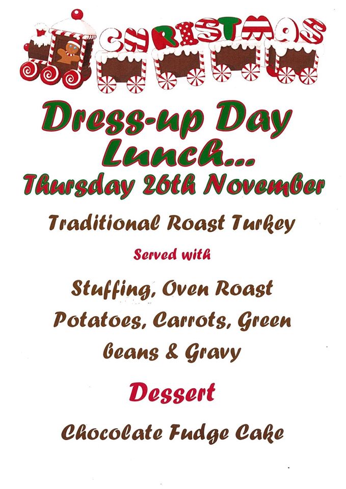 Image of Christmas Dress Up  Day Menu