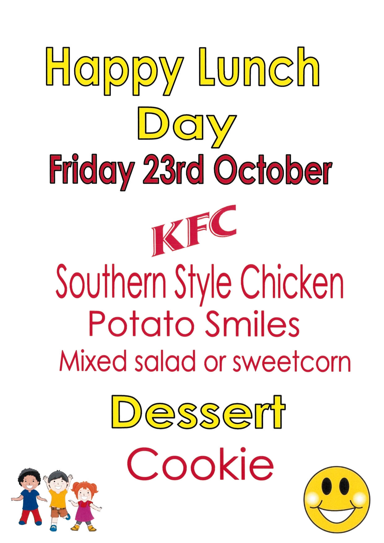 Image of Happy Lunch Day Menu