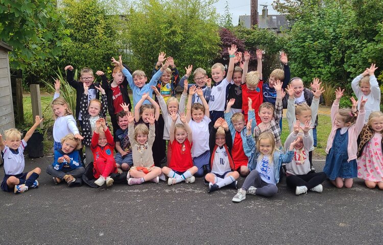 Image of Lots of fun in Reception today come on England 