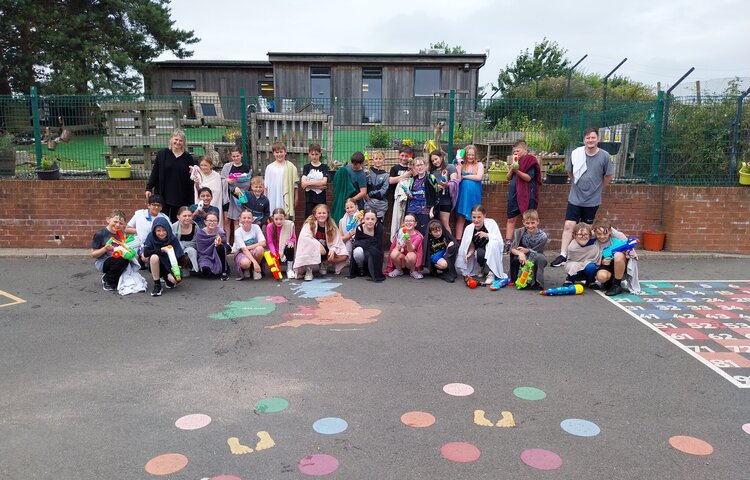 Image of Year 6 water fight