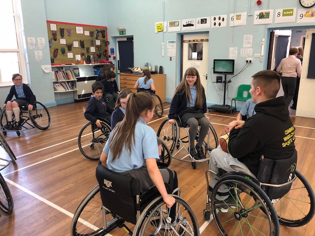 Image of Year 6 Playing Wheelchair Basketball 