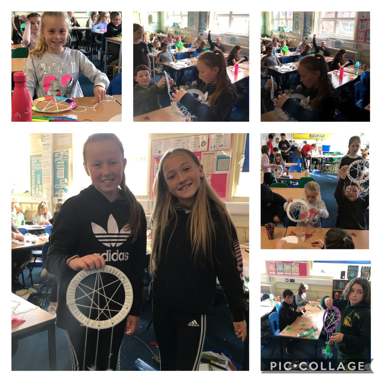 Image of Year 6 making dream catchers