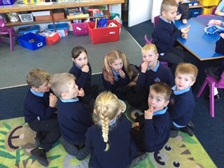 Image of Year 1 using their senses 2018.