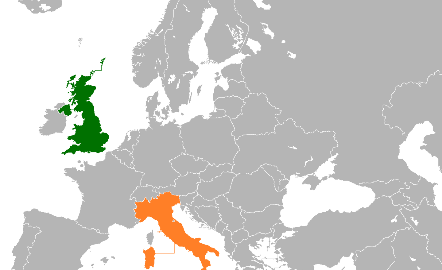 United Kingdom Italy Locator 