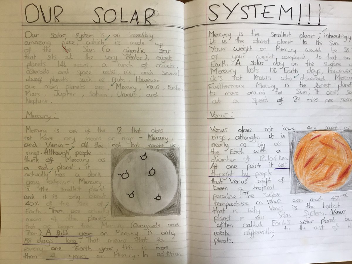 solar system writing assignment