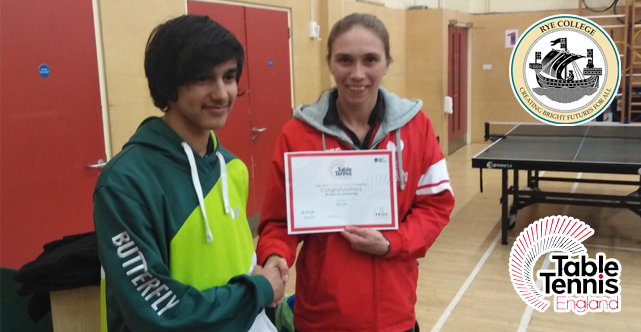 Image of Rye College Student Completes 50 Hours of Volunteering as Table Tennis Ambassador