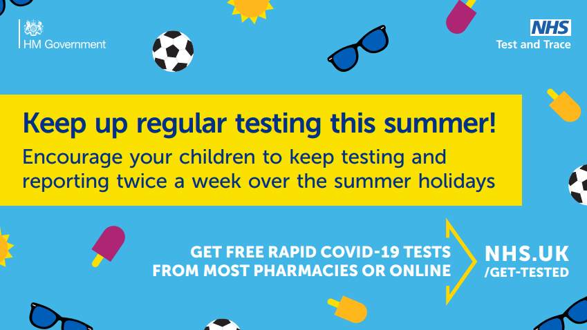 Image of Keep up regular Covid-19 testing this summer!