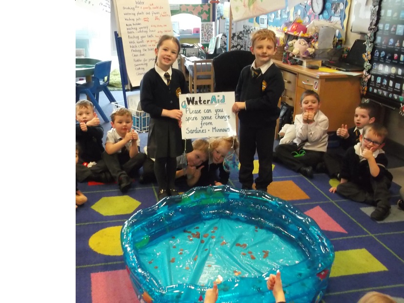 Image of Reception children raise money for Water Aid - World Water Day 22nd March