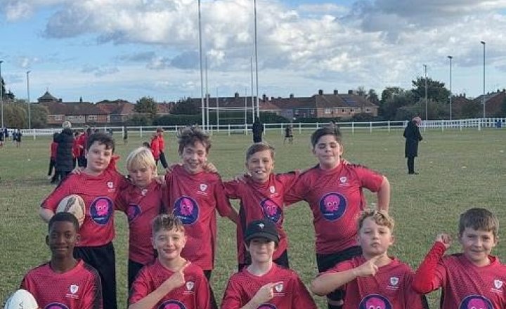 Our amazing Year 6 Rugby team after competing in the town rugby tournament