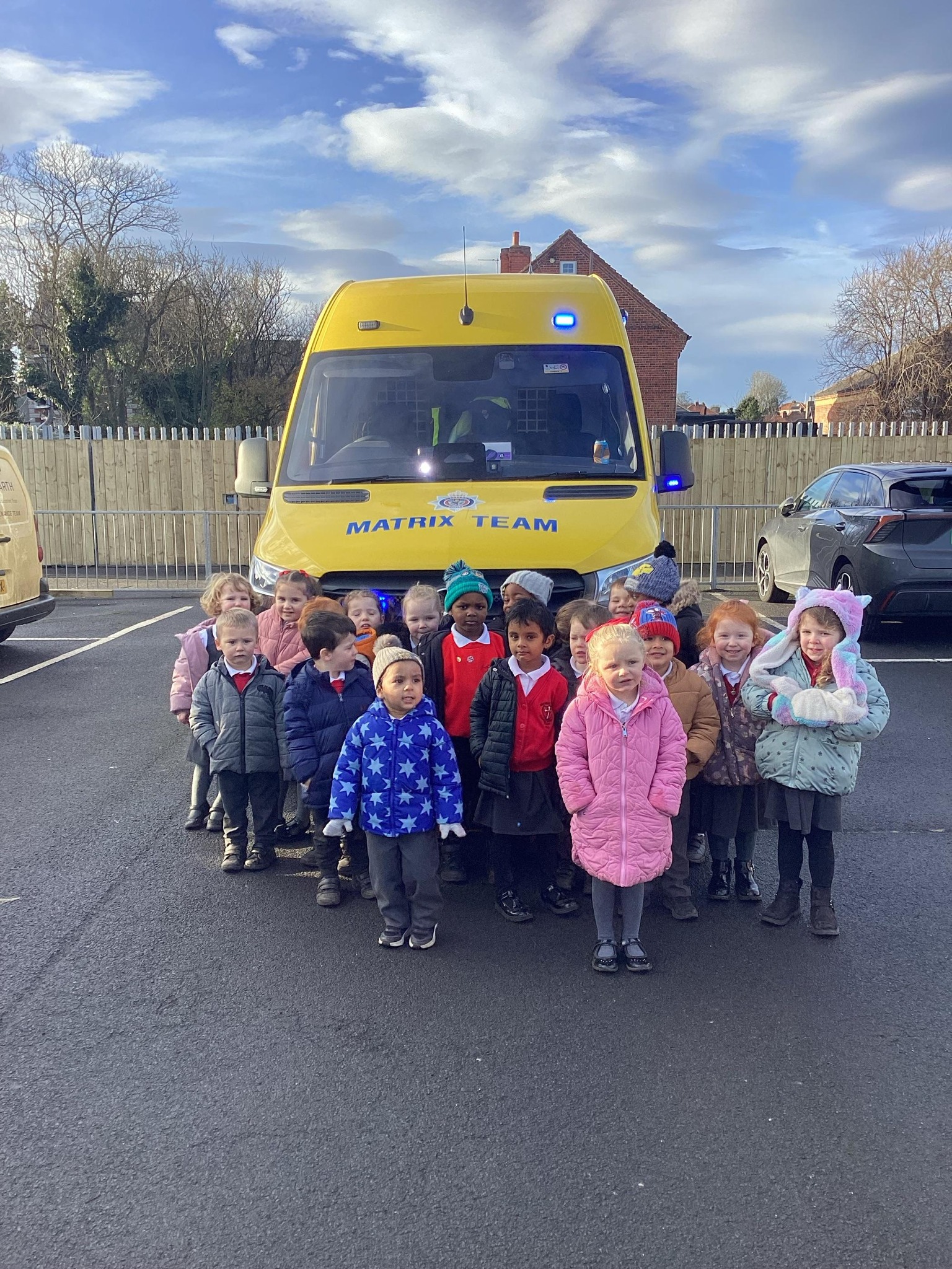Sacred Heart Early Year children start their new topic with a visit from the police