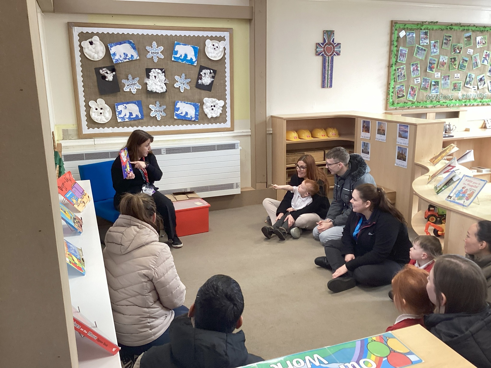 Pam Readman at Sacred Heart's Stay and Play session