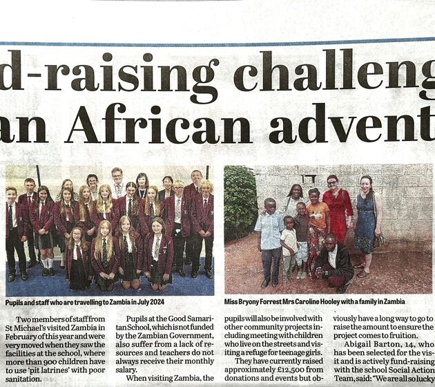 Image of St Michael's in the News! - Zambia '24