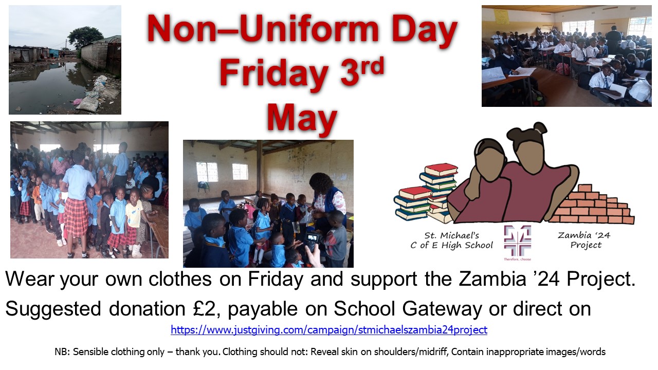 Image of Reminder - Zambia '24 - Non Uniform Day 3rd May