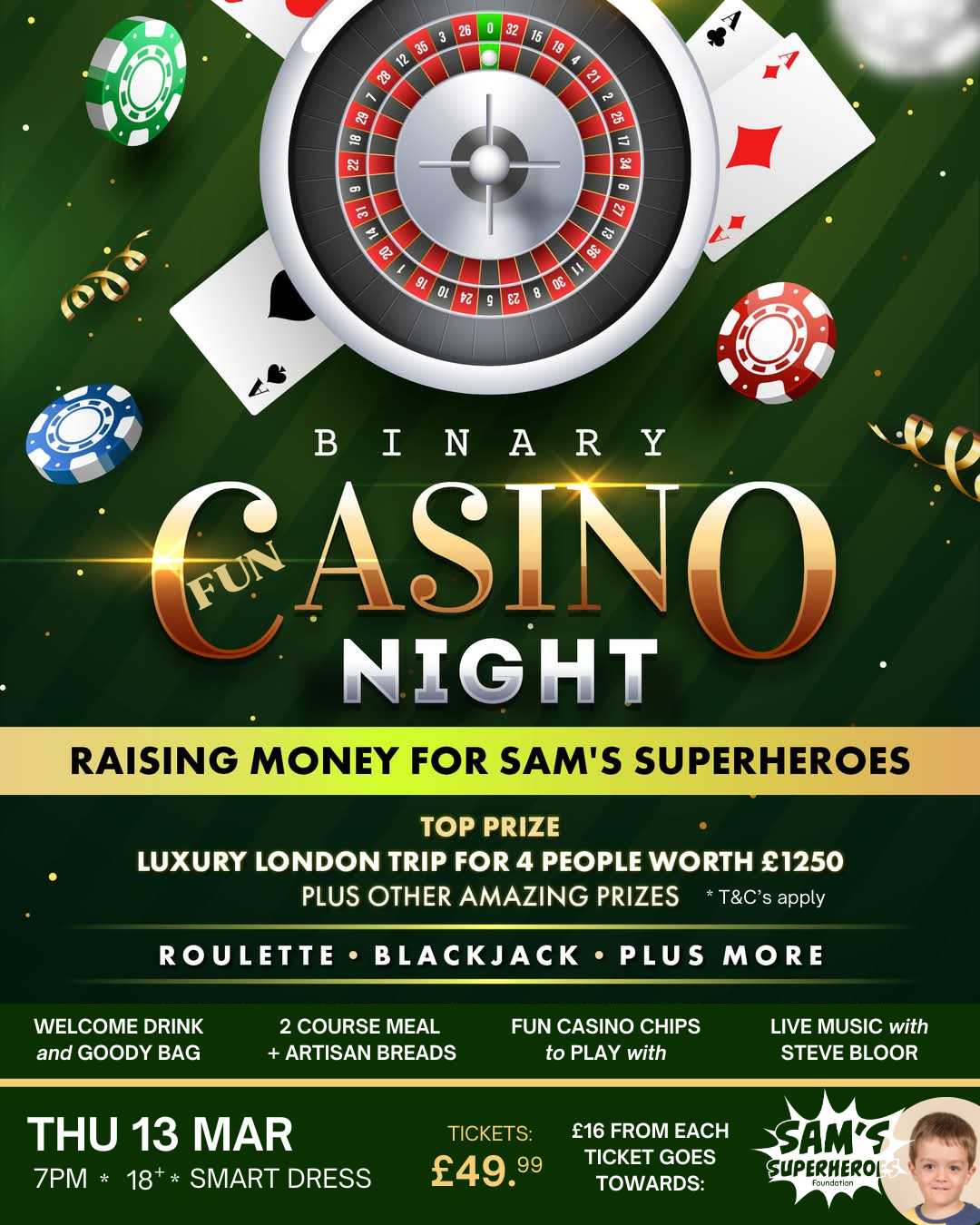 Image of FUN CASINO & FUNDRAISING DINNER  - THUR 13 MARCH 2025